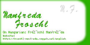 manfreda froschl business card